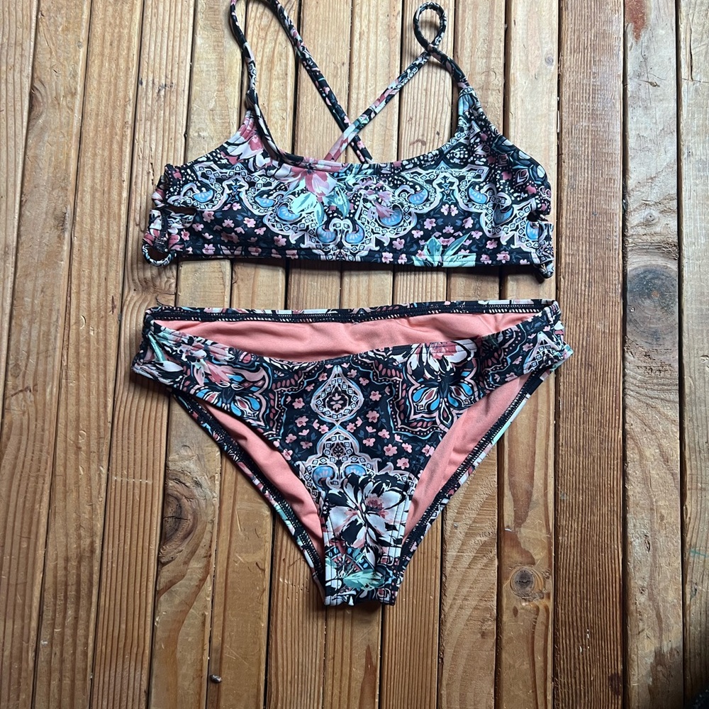 O'Neill Black, Pink, blue, green Floral/patterned Bikini